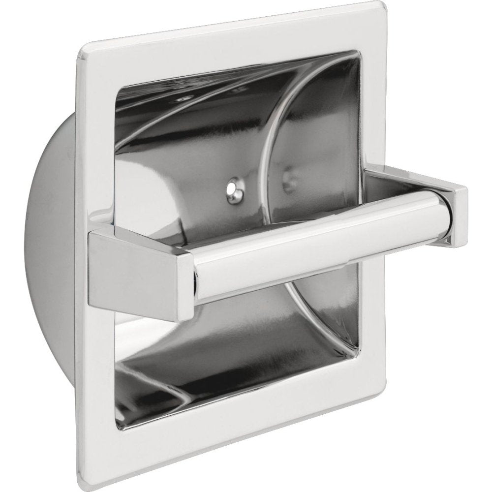 DELTA FAUCET 45072 Brass Recessed Paper Holder with Brass Roller, Chrome