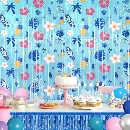 Pink Blue Cartoon Birthday Backdrop 2 Pack 3.3 x 6.6 Ft