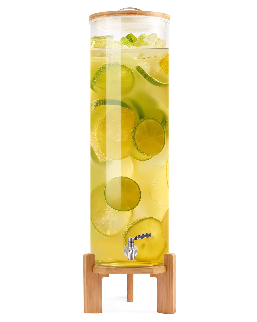 Glass Drink Dispenser,4.1 Gallon Water Dispenser with Stand,Glass Beverage Dispenser with Spigot - Large Drink Dispensers for Parties,Wedding,Bars,Restaurants