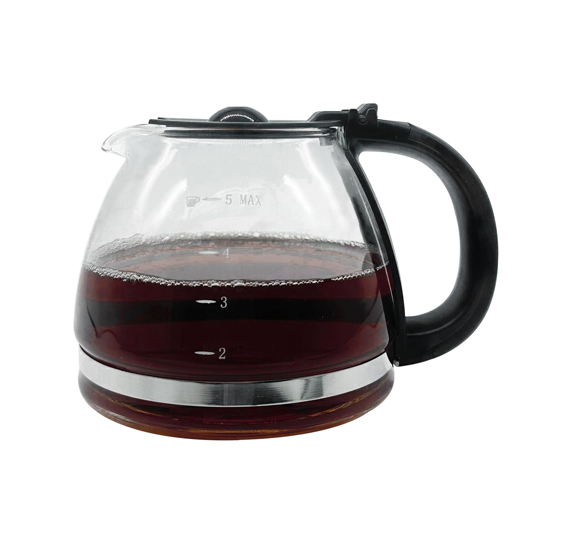 5 Cup Replacement Coffee Carafe, Fits Mr Coffee 5-cups Coffee Machines Model BVMC-PC05BL2, BVMC-SC05BL, Compatible with Gourmia GCM3510 5cups Coffee Maker, Black handle