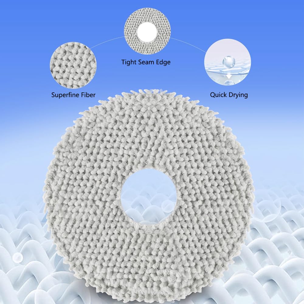 8 Pack Replacement Mop Pads Compatible with Irobot Roomba Plus 405＆505 Combo Robots,8 Pack Washable and Reusable Mop Refills (8 Pack)