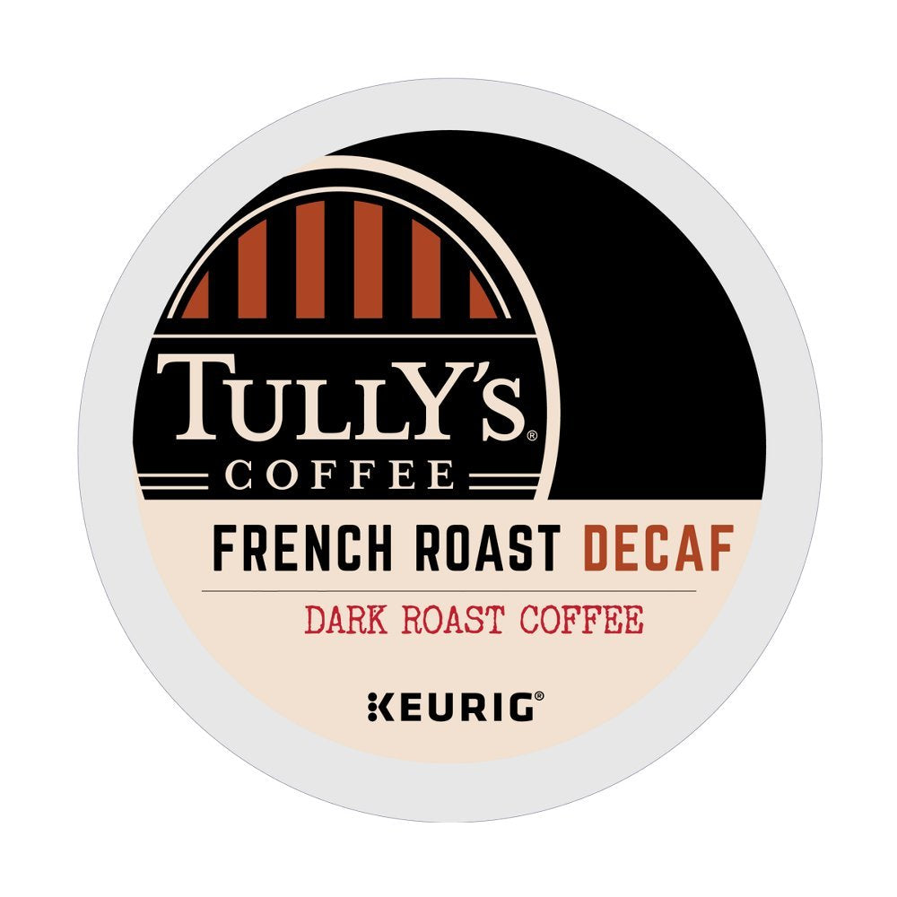 Tully's Decaffeinated French Roast K-Cups - Rich Flavor Without Caffeine | 24 Count