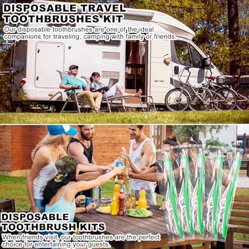 HAIFOTRVA Disposable Toothbrushes with Floss 10-Pack Travel Kit