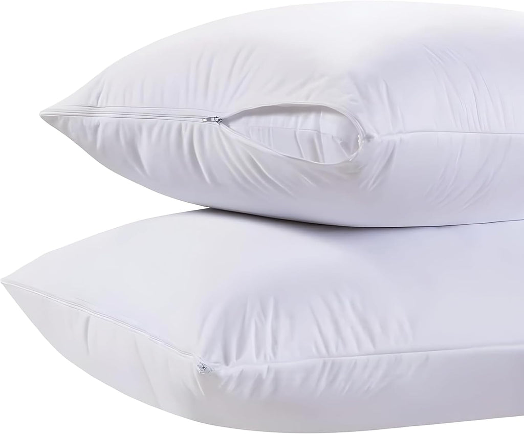 Regine Switzerland King Pillow Covers - Ultra-Soft, Noiseless Zippered Protectors | 20 x 36, 200 Thread Count, 2-Pack