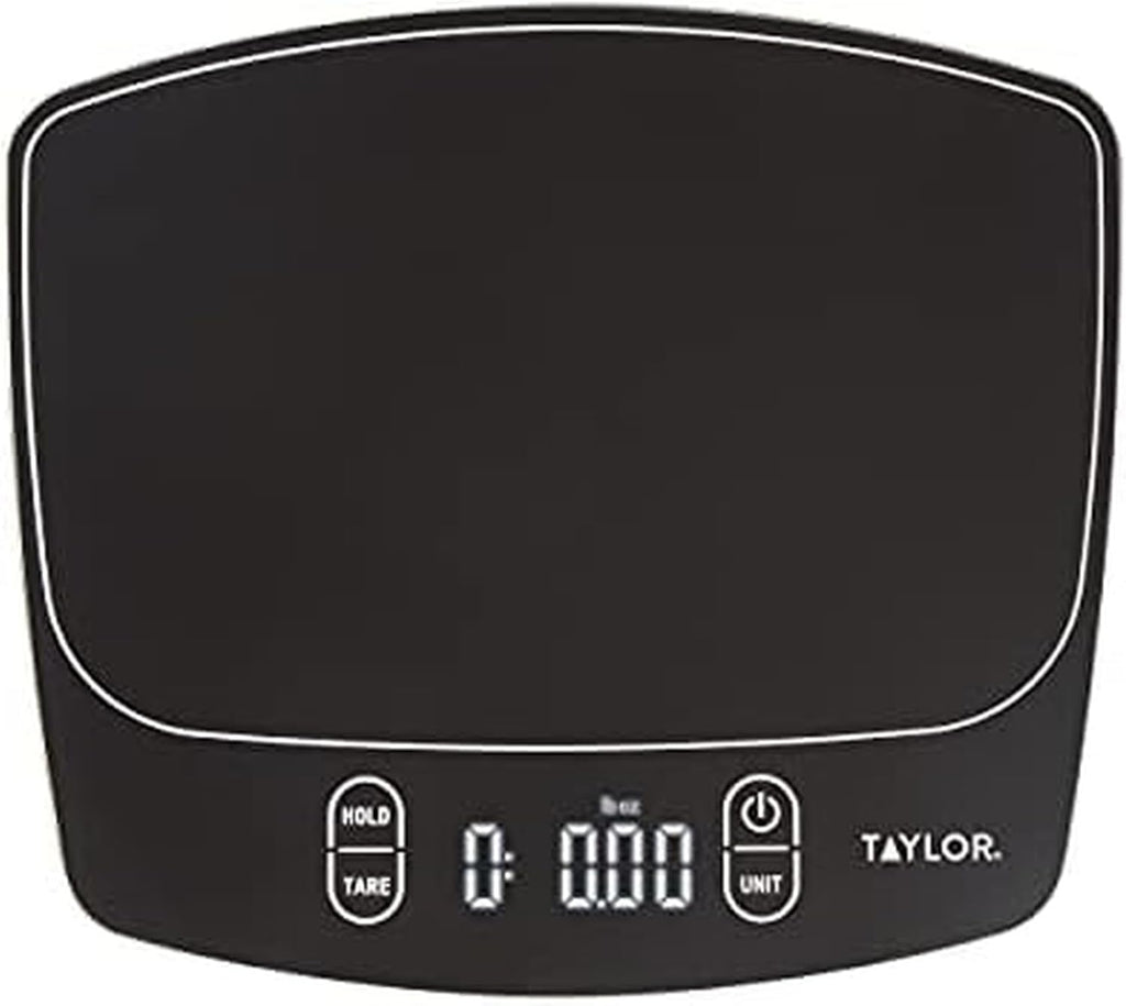Taylor Waterproof Digital Kitchen Scale - 11 Pounds Capacity | Sleek Black Design