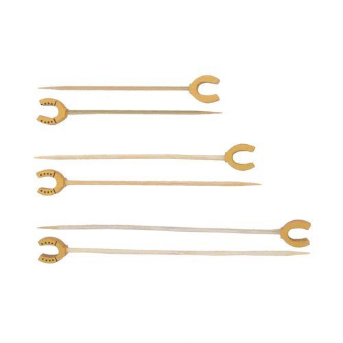 BambooMN 4.7" Decorative Lucky Horseshoe End Bamboo Cocktail Fruit Sandwich Picks Skewers for Catered Events, Holiday's, Restaurants or Buffets Party Supplies, 1000 Pieces