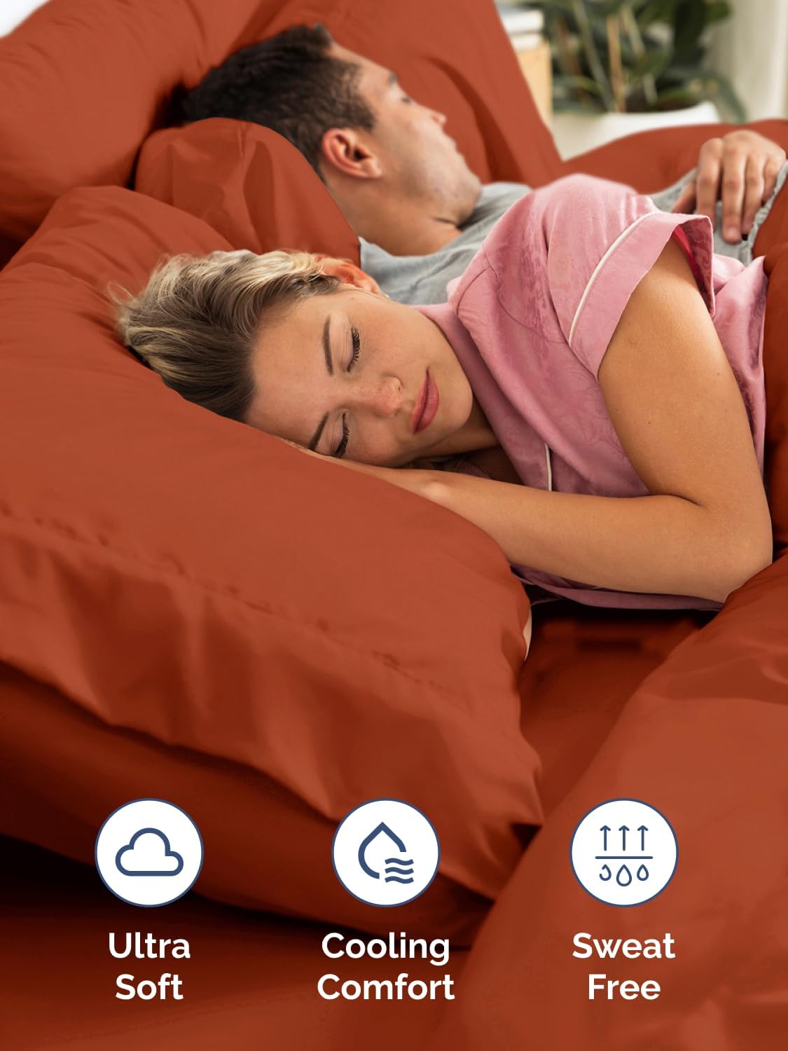 Skiennix Extra Deep Cal King Sheet Set | 6-Piece Breathable Cooling Bedding - Soft, Wrinkle-Free Terracotta