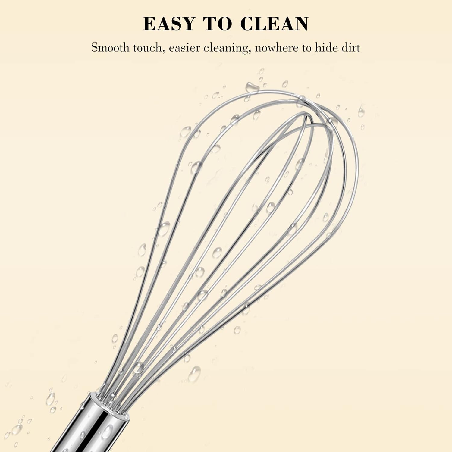 NileHome Stainless Steel Whisk Set - 3 Pack Kitchen Whisks for Cooking, Blending & Beating | 8", 10", 12" Sizes