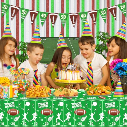 Football Party Tablecloths - Set of 3 Rectangle Covers, 51x86in