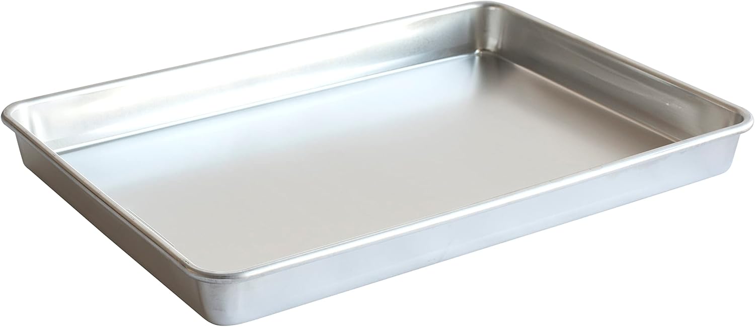 Nordic Ware Extra Large Baking Pan - High-Sided, Natural Aluminum, 21.1 x 15 x 2 Inches | Reinforced Steel Rim
