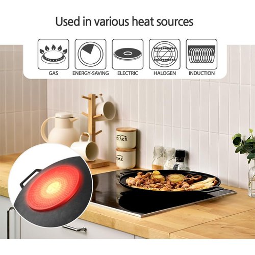 SISEM Korean BBQ 2 IH Griddle Grill Pan with Bag, Nonstick Coating, All Stove(Gas, Electric & Induction), Indoor Outdoor Griddle(14in)