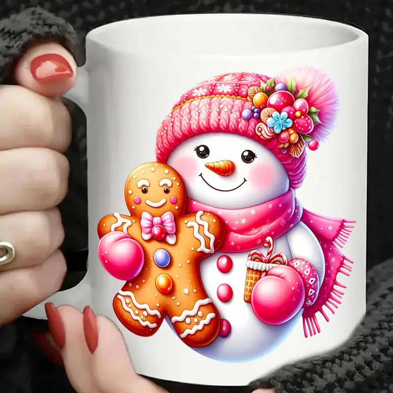 12pcs Christmas Snowman UV DTF Transfer Stickers for Glass Cups & Crafts