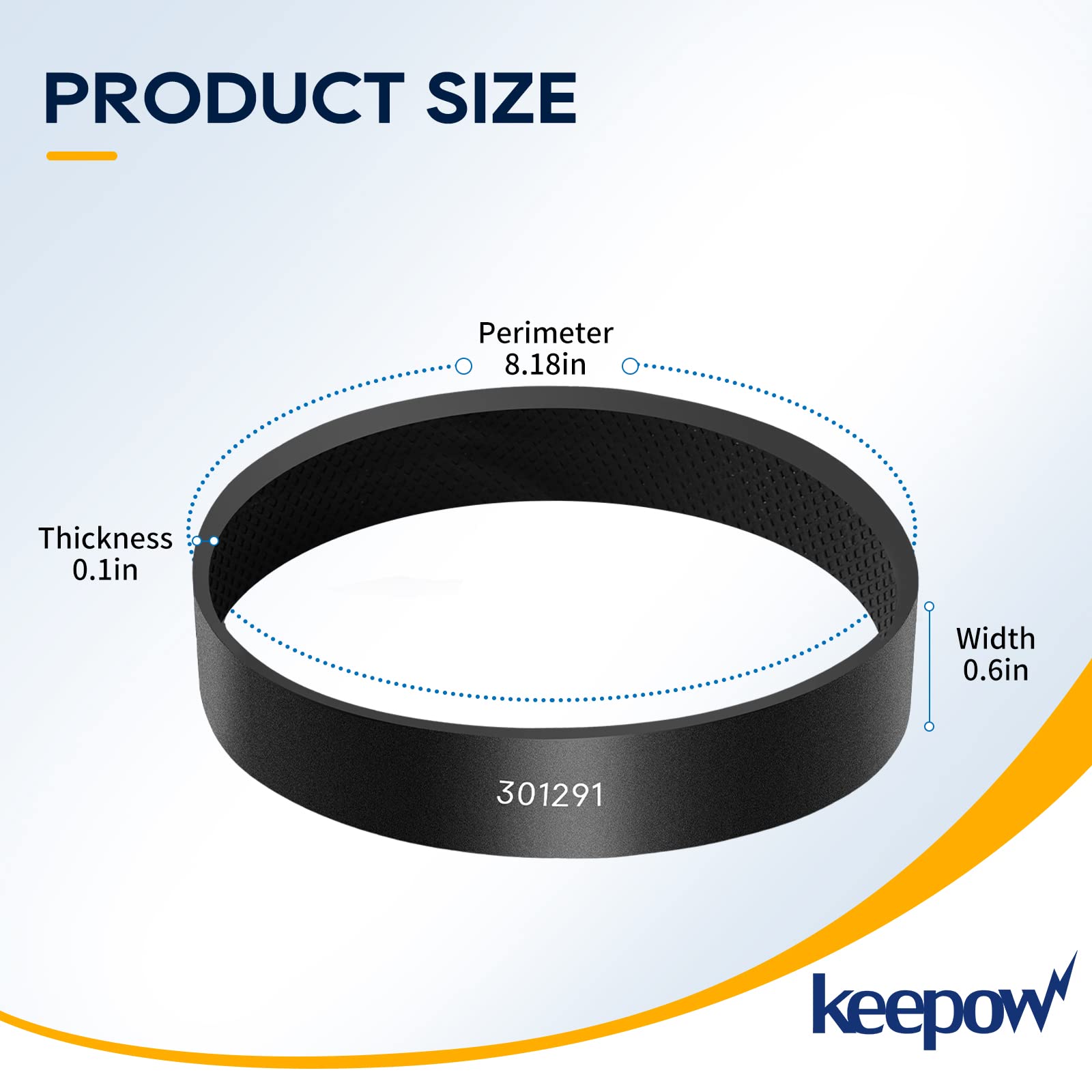 KEEPOW 301291 Vacuum Belt Replacement for Kirby Vacuum Belt fits All Generation Series Models G3 G4 G5 G6, 6 Pack
