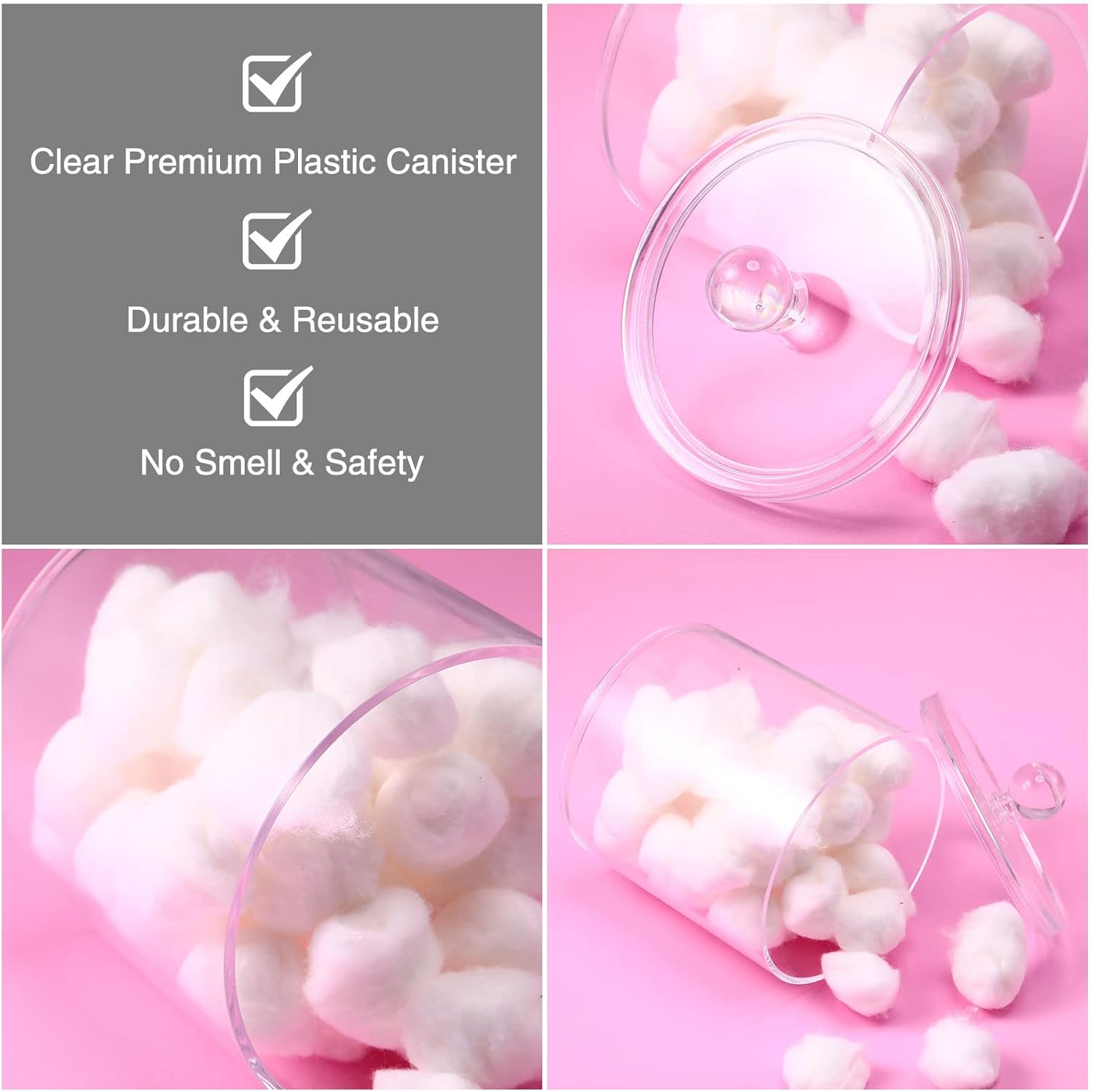Meanplan Apothecary Jars - Clear Plastic Storage Containers with Lids | 10/22/39 oz, 9 Pack