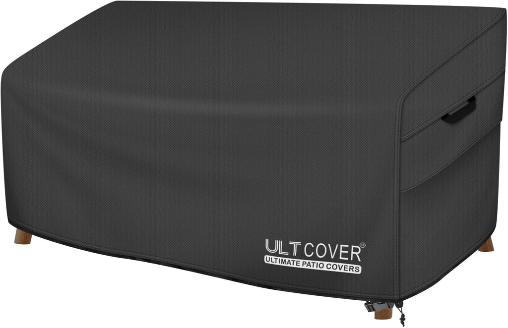 ULTCOVER Waterproof Patio Furniture Sofa Cover - 60" x 35" x 35" for Outdoor 2-Seater Loveseat - Black