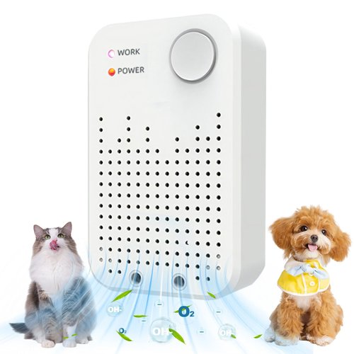 Cat Litter Deodorizer, Cat Odor Eliminator for Home, Litter Box Deodorizer, Quiet Portable Plug In Air Purifiers for Bedroom, Kitchen, Bathroom, Office, Air Ionizers for Smoke, Formaldehyde, Dust