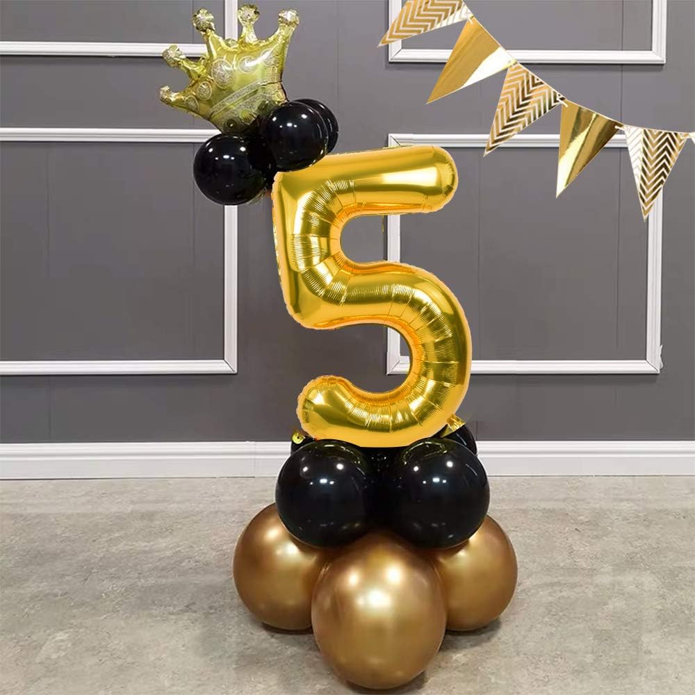 TONIFUL 40 Inch Gold Number Balloons | Large Foil Mylar 0-9 for Graduation, Weddings & Parties