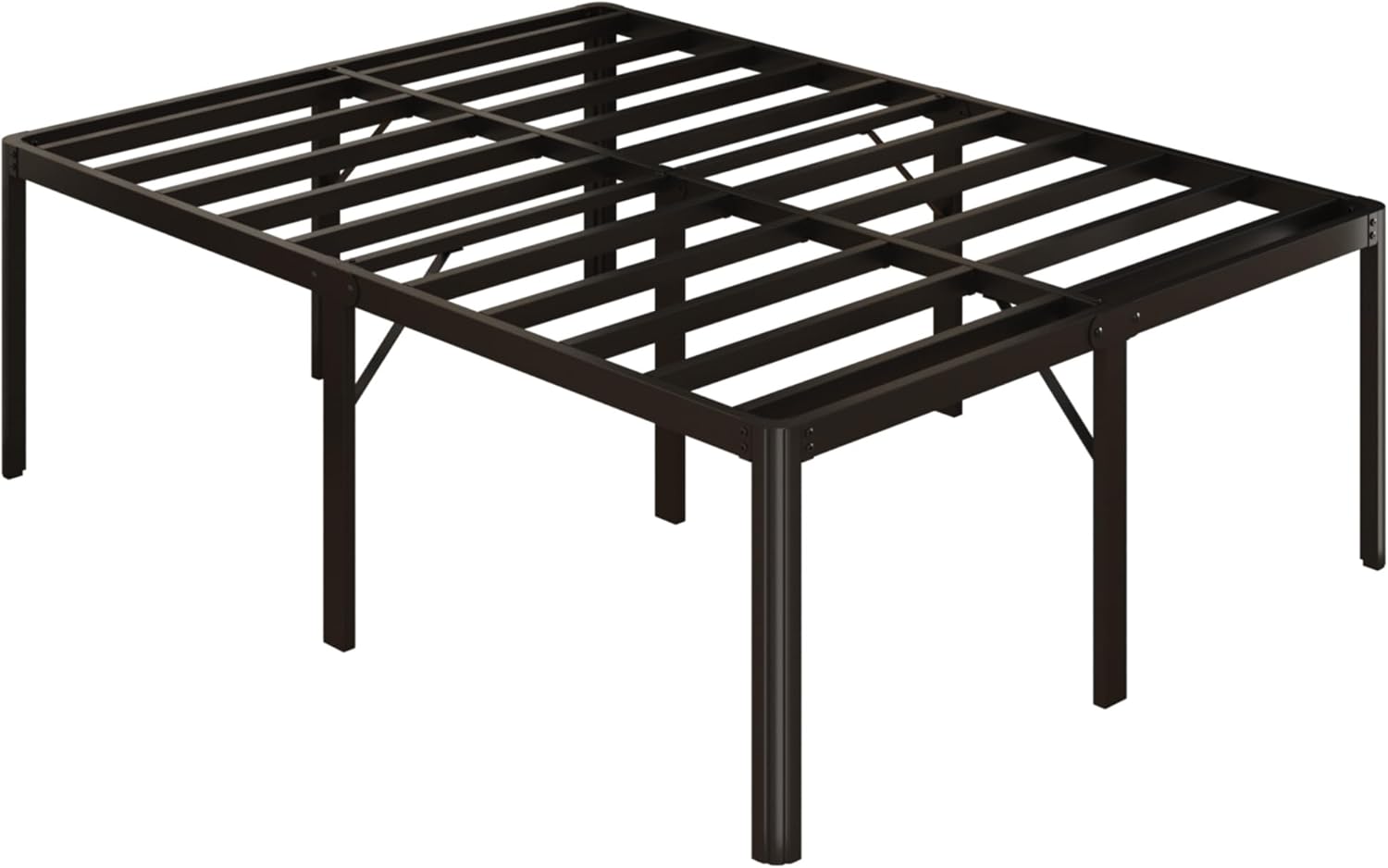 Yicensen Queen Bed Frame - 22 Inch Heavy Duty Metal Platform | Rounded Corners, No Box Spring Needed, Black