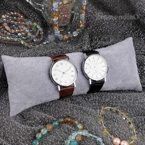 Framendino 2 Pack Gray Velvet Long Watch Pillow Cushions