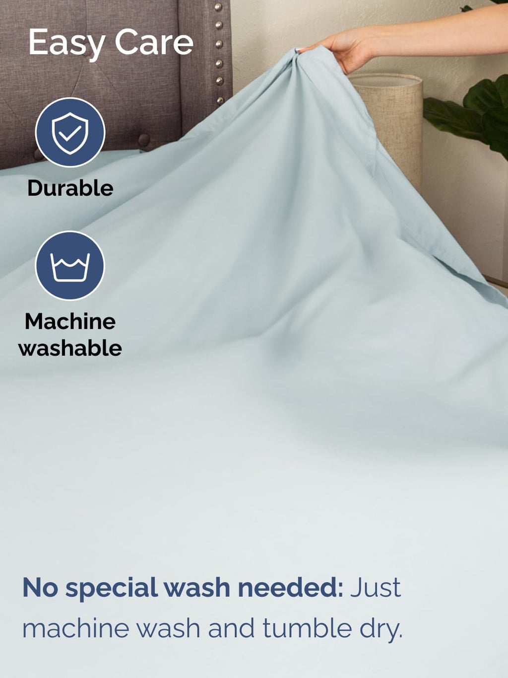 Skiennix Extra Deep King Sheet Set - 6 Piece Breathable Cooling Bedding - Soft, Wrinkle-Free Ice Blue