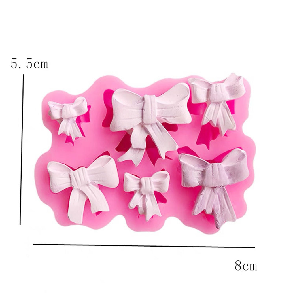 5 Pack Silicone Bow Fondant Mold Heart Silicone Molds Bowknot Cake Pop Mold Chocolate Candy Bow Molds for Birthday Wedding Party DIY Cake Decoration - Reusable Baking Tools Gift for Bakers