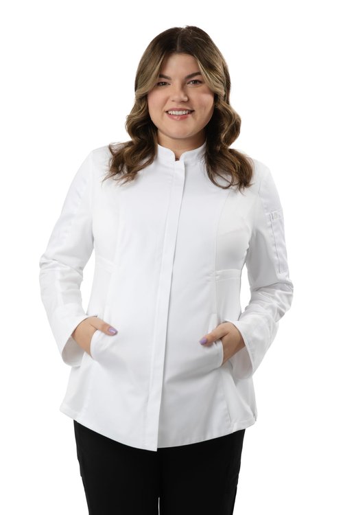 Chef Works Women's Essential Maternity Chef Coat, White, Medium