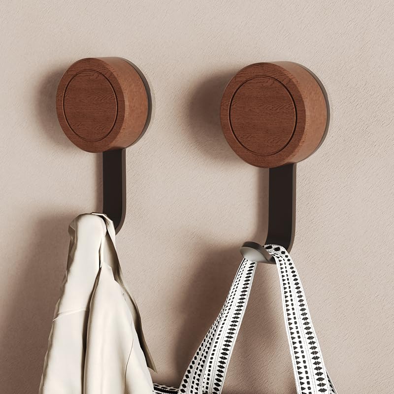 Airooglee Walnut & Stainless Steel Soap Dish, Suction Cup Shower Holder