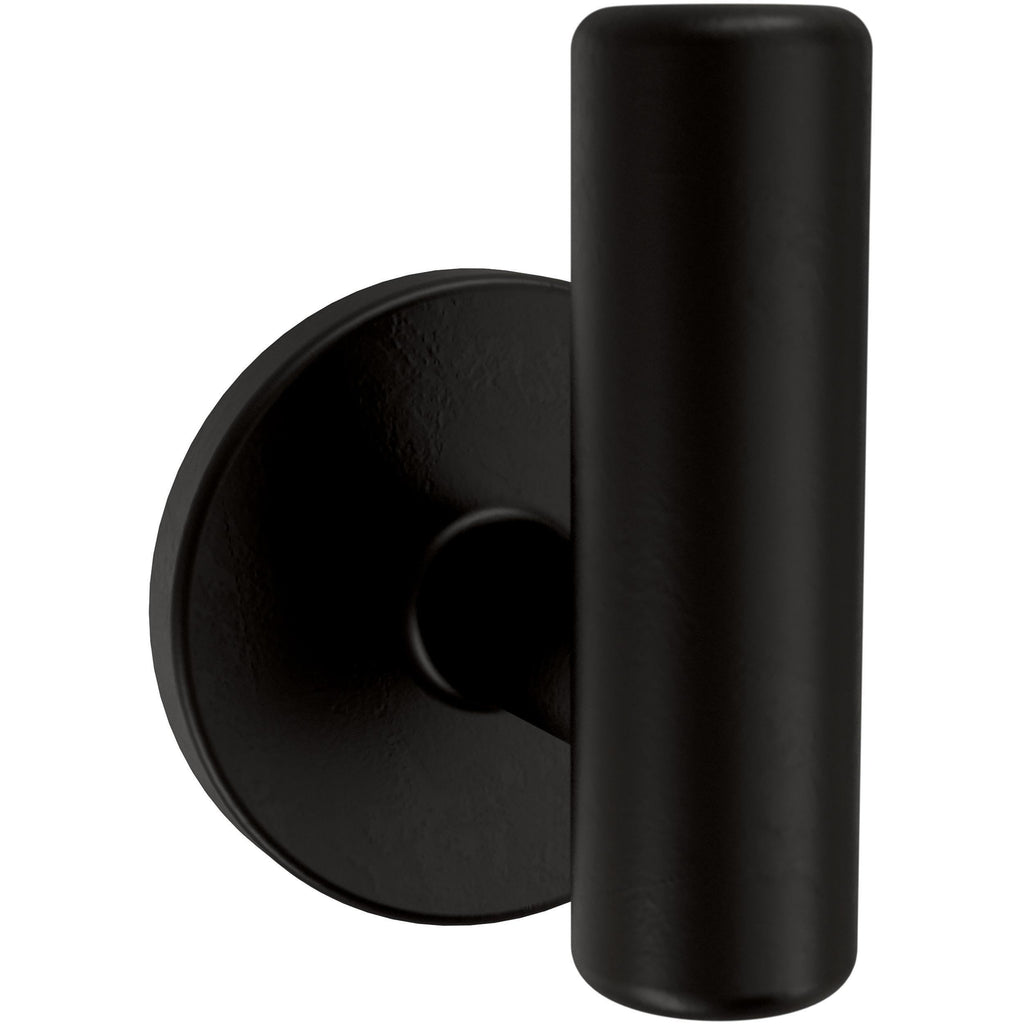 Franklin Brass Cylindrical Post (5-Pack) Single Wall Hooks 1-Prong Coat/Hat Matte Black Hooks for Hanging Wall Mount Hanger Clothes, Purse, Bag, Towel Organization Decorative Wall Hooks B48024K-FB-C