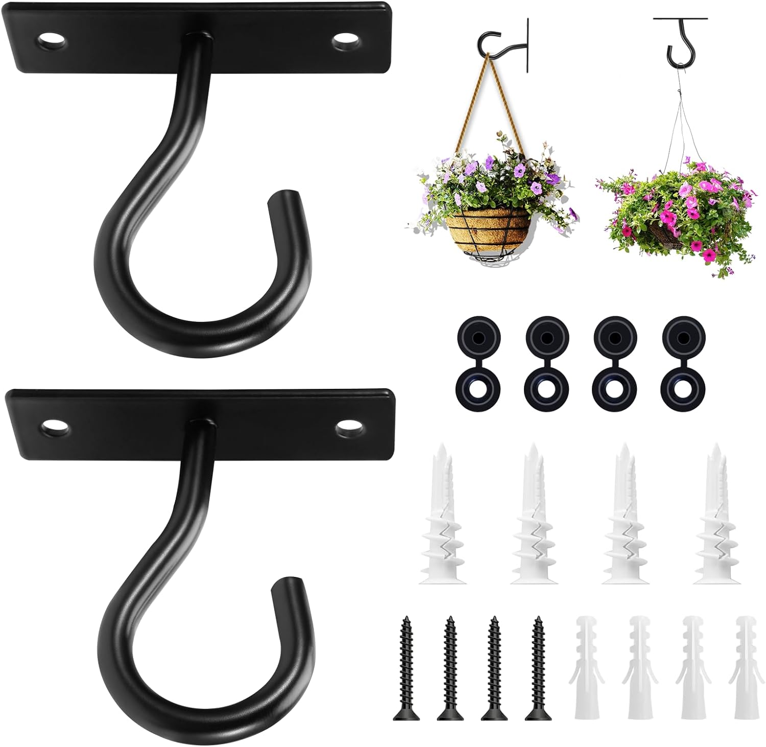 Skiennix Ceiling Hooks - 2.5-Inch Plant Hangers for Indoor/Outdoor Pots | Durable Wall Hooks for Decor