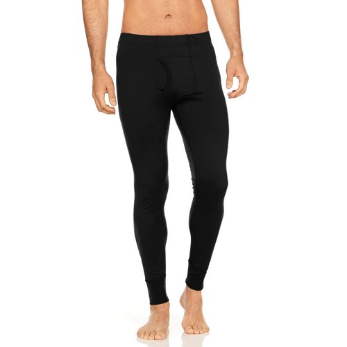 100% Merino Wool Men's Lightweight Bottoms - Thermal Base Layers - Black - Large Tall