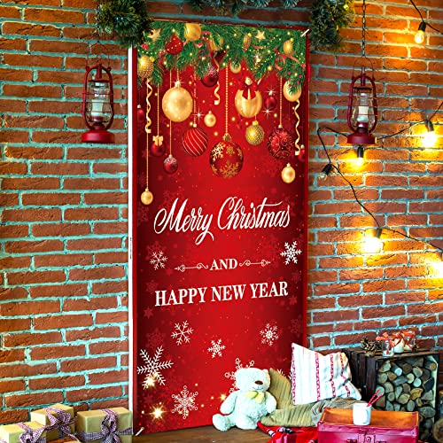 Large Christmas Door Cover Banner - Merry Christmas Decor 73x36in