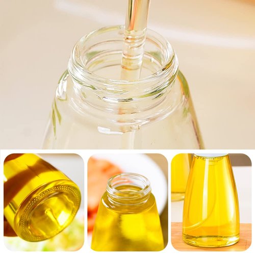 Frinovalt Oil Sprayer for Cooking, 180ml Glass Oil Dispenser Bottle Spray Lemon Juice Sprayer forSalad, Baking, Cleaning, Plants(white)