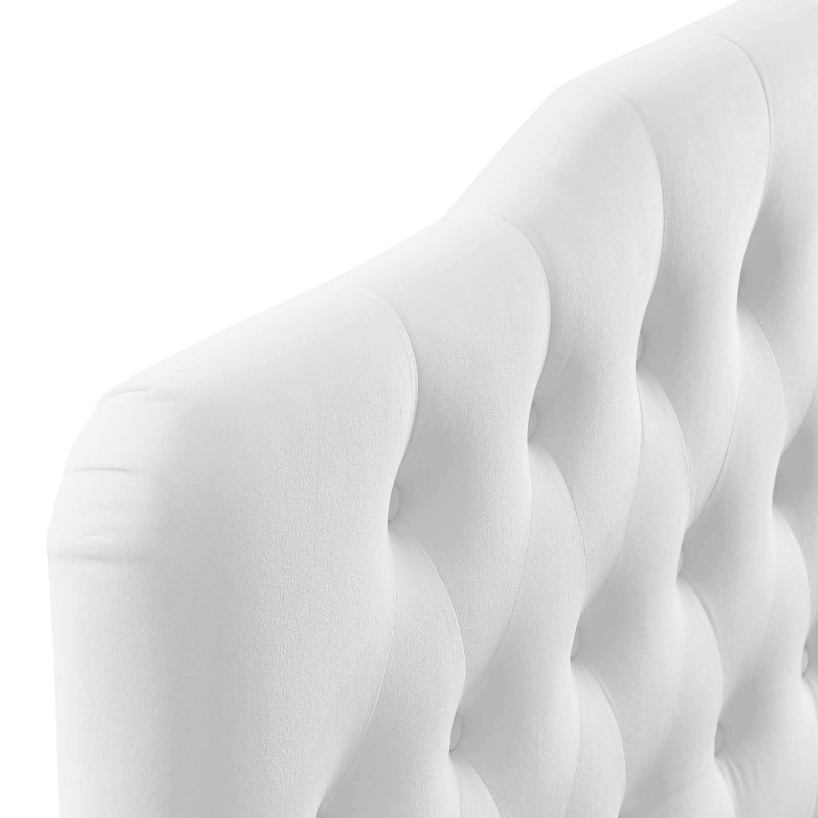 Modway Annabel Diamond Tufted Performance Velvet Queen Headboard in White