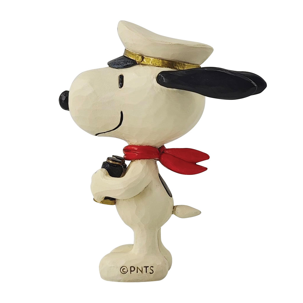 Enesco Peanuts Collection by Jim Shore Snoopy Sailor Captain Miniature Figurine- Stone Resin Hand Crafted Painted Collectible Peanuts Snoopy Mini Figurines Home Decor Statue, 3.5 Inch