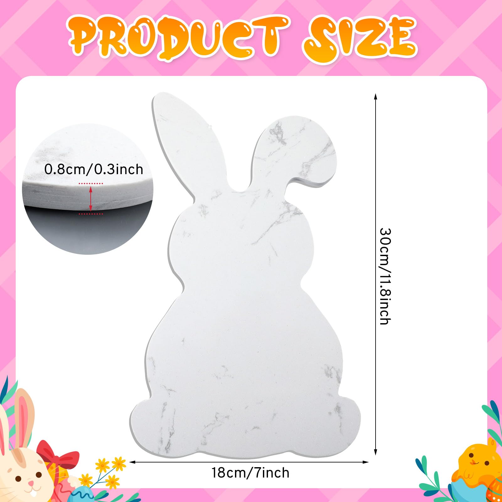 Reallnaive Easter White Bunny Cheese Board 11.8 x 7 Inch Charcuterie Cutting Board Large Decorative Stone Food Plate Tray for Easter Decoration Charcuterie Kitchen