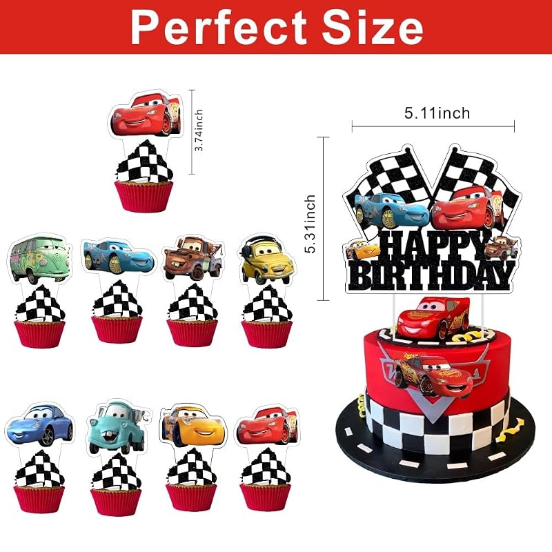25 Pcs Birthday Cake and Cupcake Toppers Set - Party Supplies