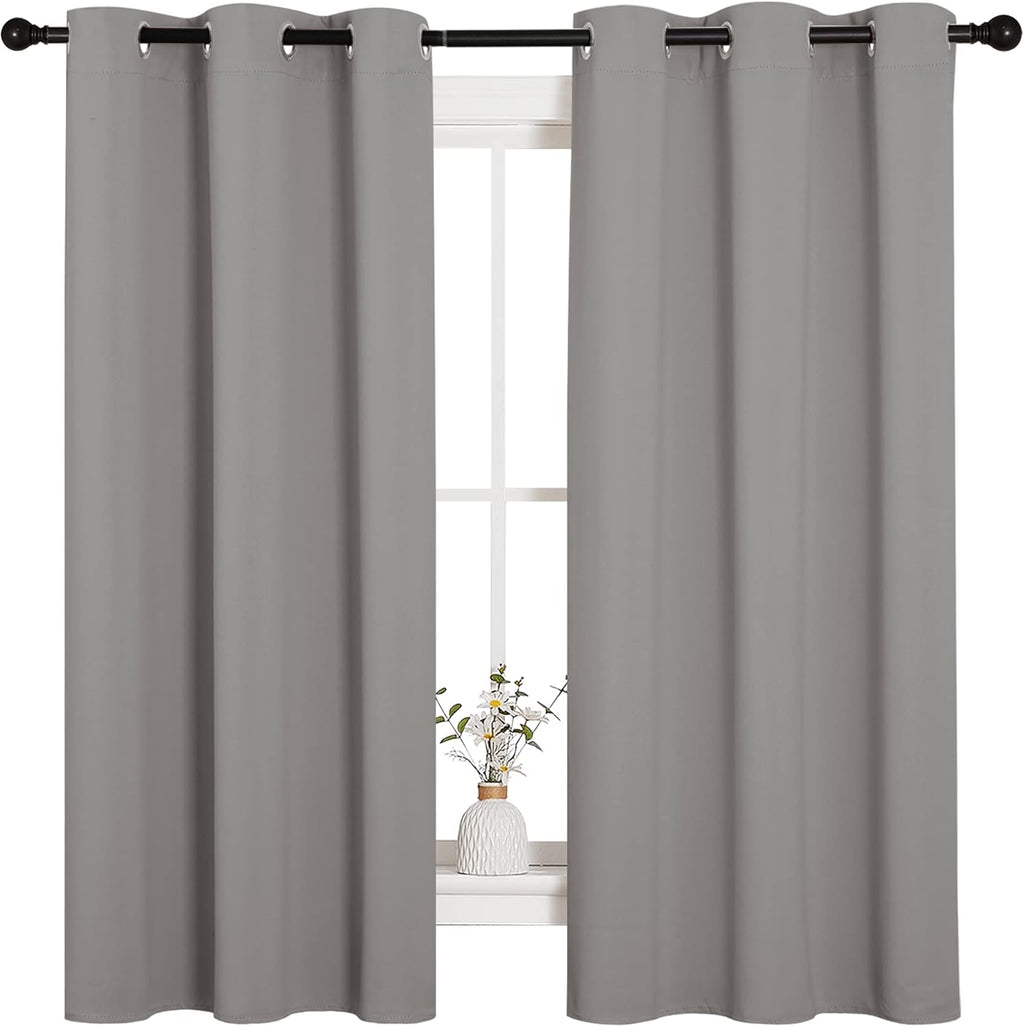 NICETOWN Blackout Curtains - Thermal Insulated Grommet Drapes for Office | Sand Color, 42 x 63 Inches