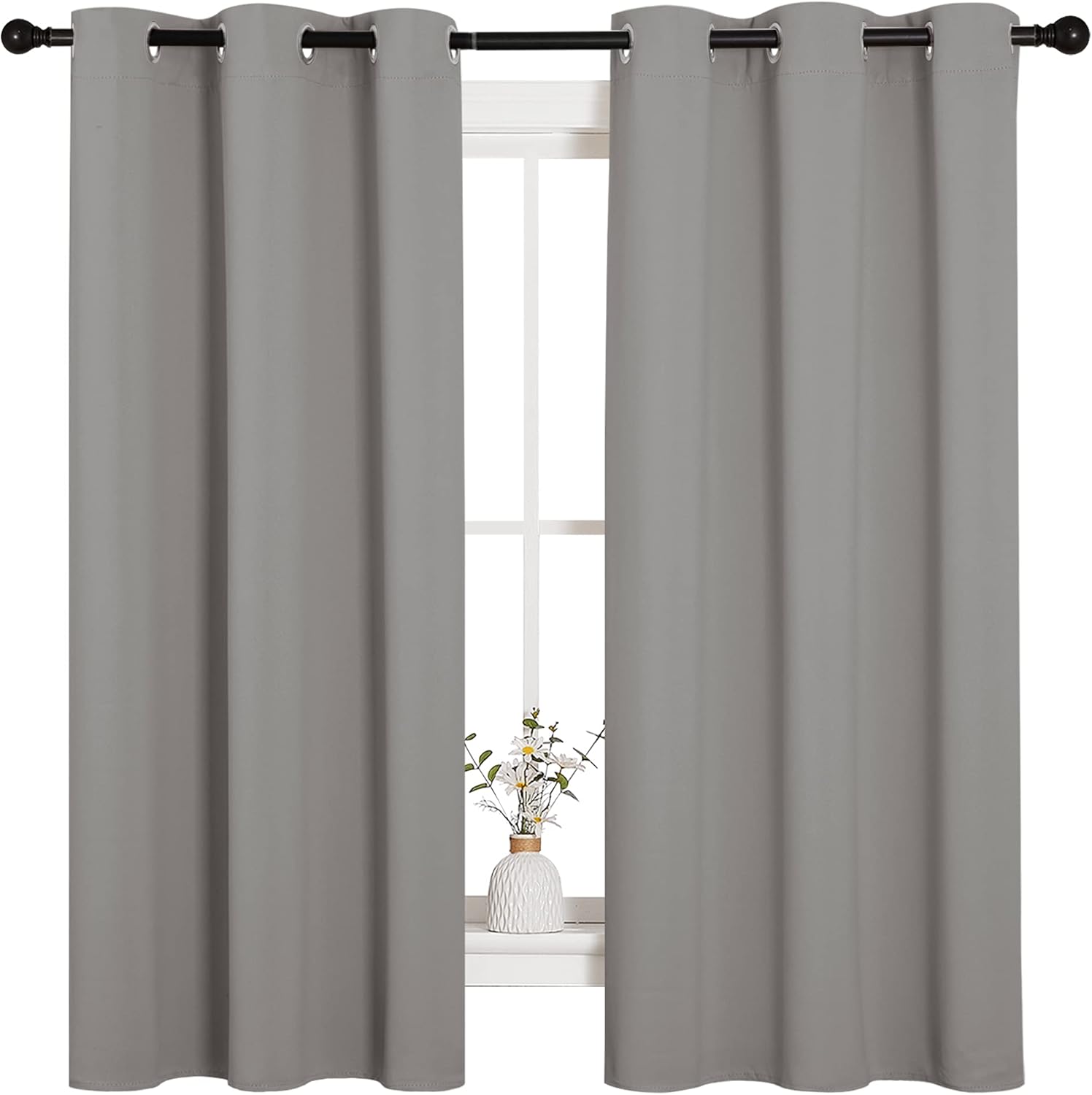 NICETOWN Blackout Curtains - Thermal Insulated Grommet Drapes for Office | Sand Color, 42 x 63 Inches