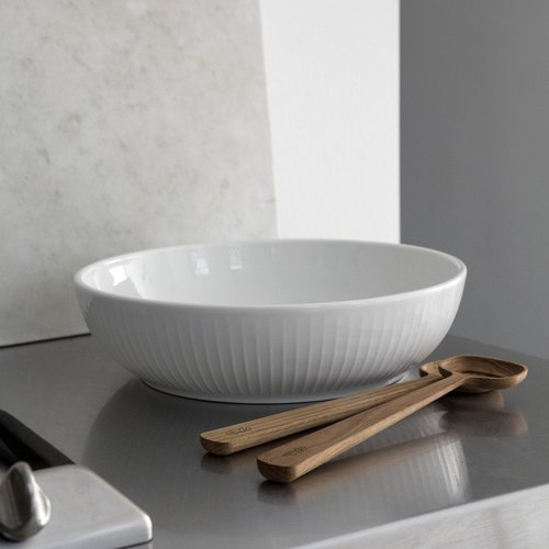 Kahler Hammershoi Bowl, White, 3.1"H x 11.8"D, Designed by Hans-Christian Bauer, Gift Box Included