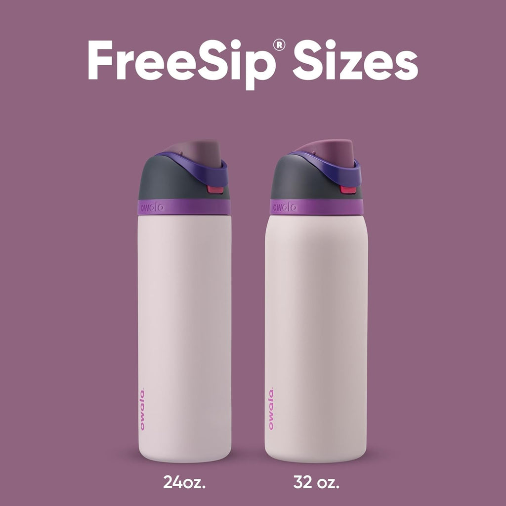 Owala FreeSip Insulated Stainless Steel Water Bottle - 24 oz BPA-Free with Straw | Dreamy Field Design for Sports & Travel