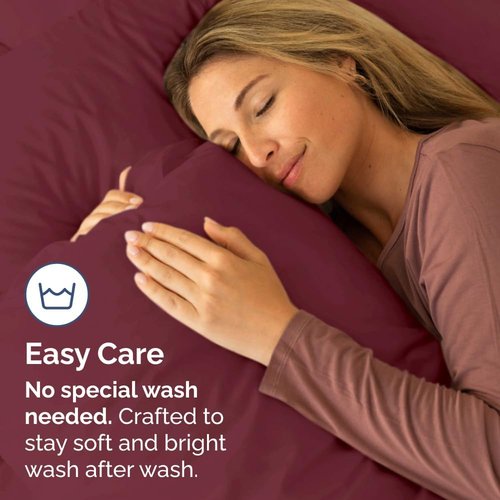 King Pillow Cases by [Brand Name] - Ultra Soft Hotel Quality Covers | Wrinkle-Free & Stain Resistant - 2 Piece Set in Burgundy