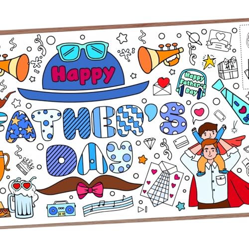 Giant Father's Day Coloring Poster & Table Cover - 72 x 30 Inches
