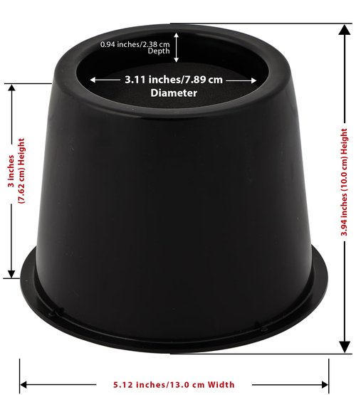Utopia Bedding Bed Risers 3 Inch - 8 Pack - Round Furniture Risers with Top Anti-Slip Foam with Metal Plate & Bottom Rubber Pads - Bed Risers Heavy Duty for Sofa, Couch & Chair Lifts (Black)