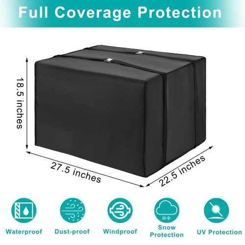 Fivebop Window Air Conditioner Insulation Cover for Outside Units 3 Layer Winter Dustproof Waterproof Outdoor Window AC Cover with Adjustable Straps (27.5"Lx18.5"Hx22.5"D)