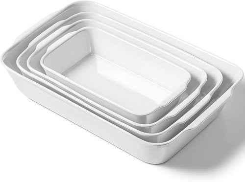 HOMBENE Ceramic Baking Dish Set - Oven Safe Casserole Dishes with Handles | 1.2QT, 2QT, 3QT, 4.2QT