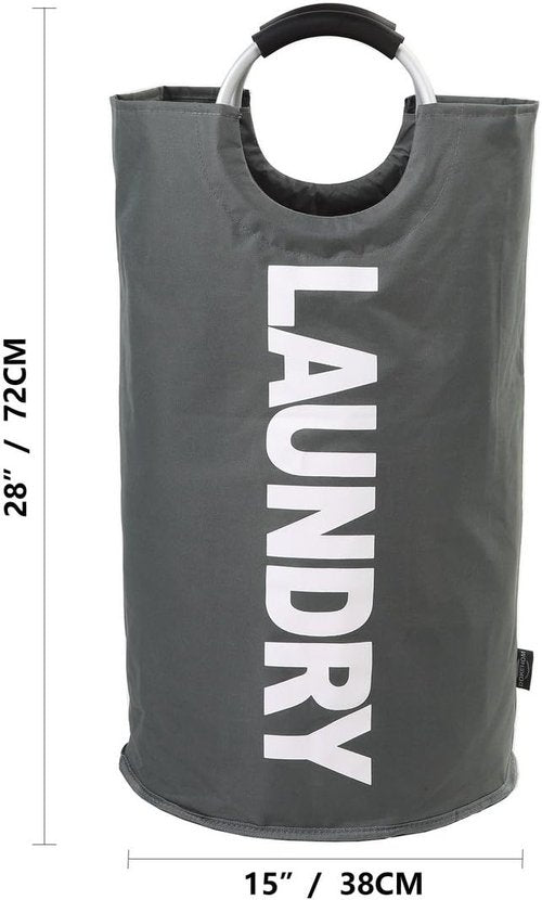 DOKEHOM Large 82L Laundry Basket - Collapsible & Freestanding Clothes Hamper | Dark Grey