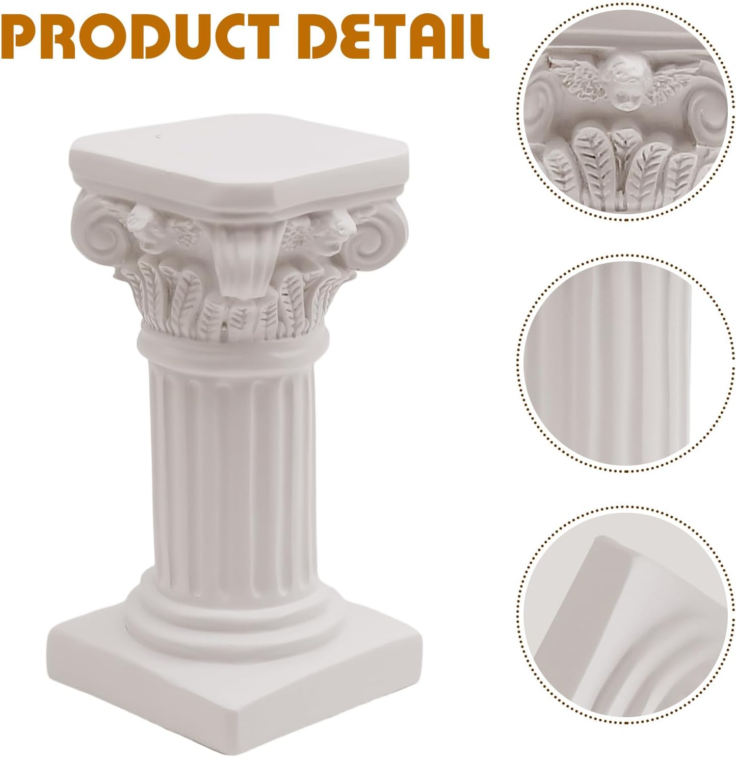 Saihisday White Roman Pillar Statues - Mini Greek Columns Candle Holders for Home & Garden Decor | 3.9" D x 7.5" H