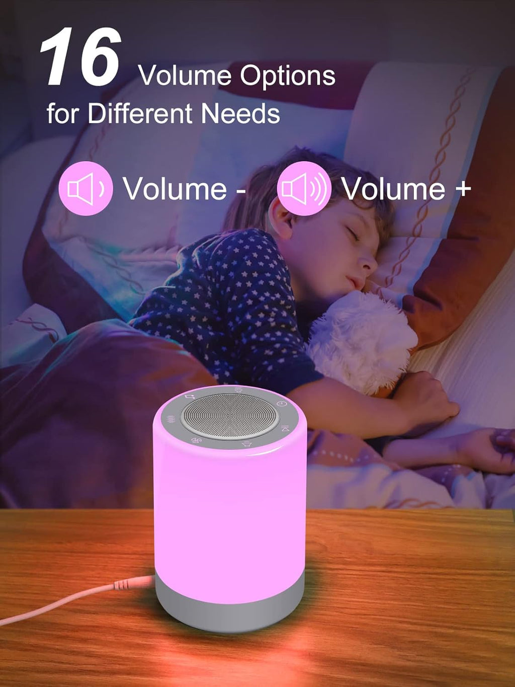 Sound Machine - White Noise Machine for Baby with Night Light | 32 High Fidelity Sounds & 5 Timers