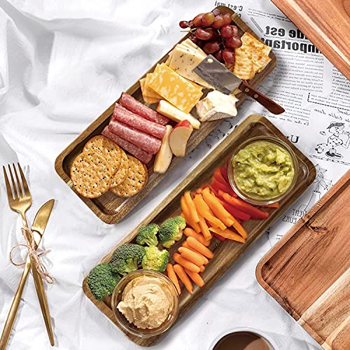 WRIVQSYO Square Wooden Vanity Tray for Bathroom & Kitchen Storage, 11x4 Inch