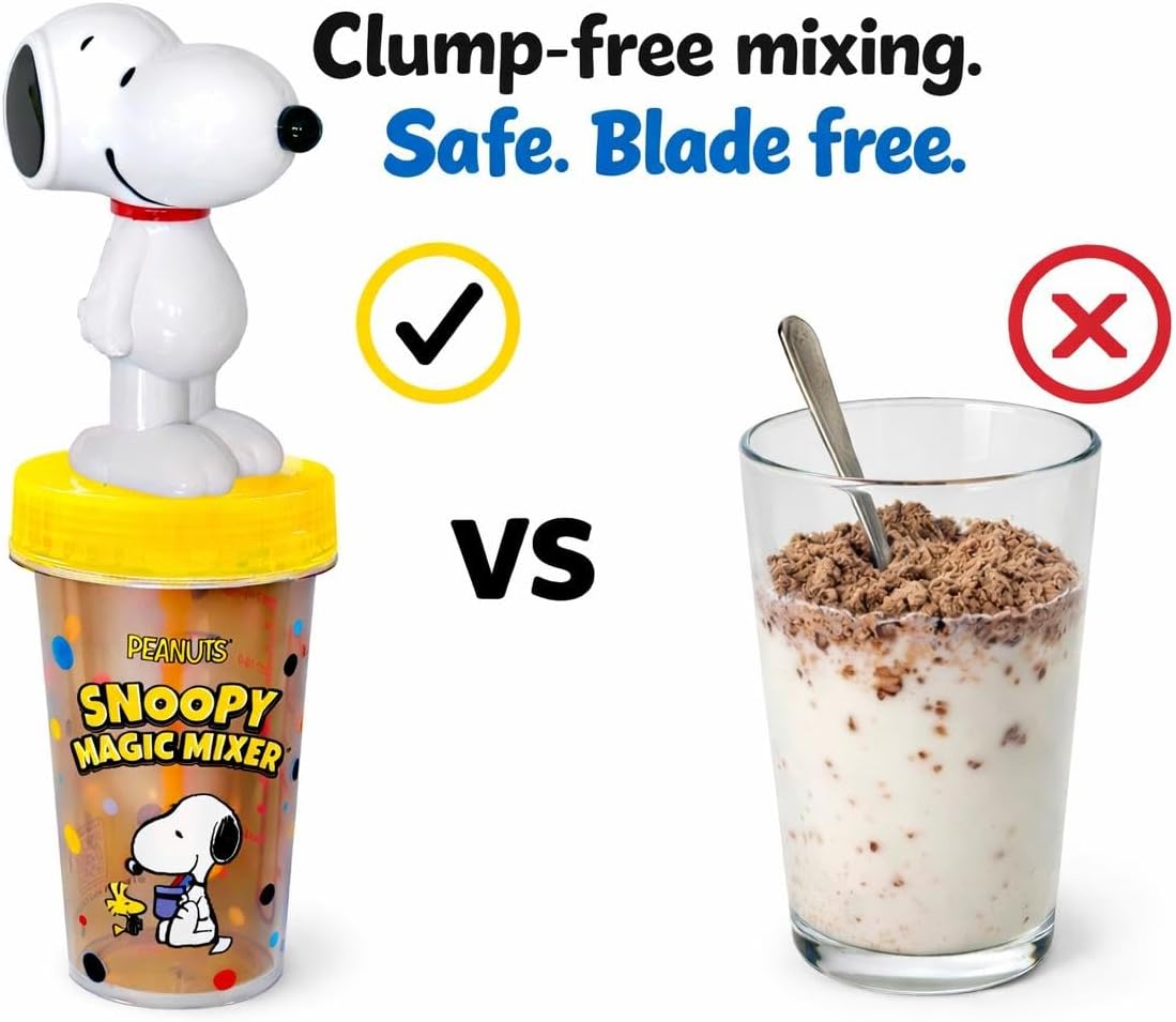 Snoopy Magic Mixer - Official Peanuts® Hands-Free Chocolate Milk & Pudding Maker | Auto-Start, Bladeless Design
